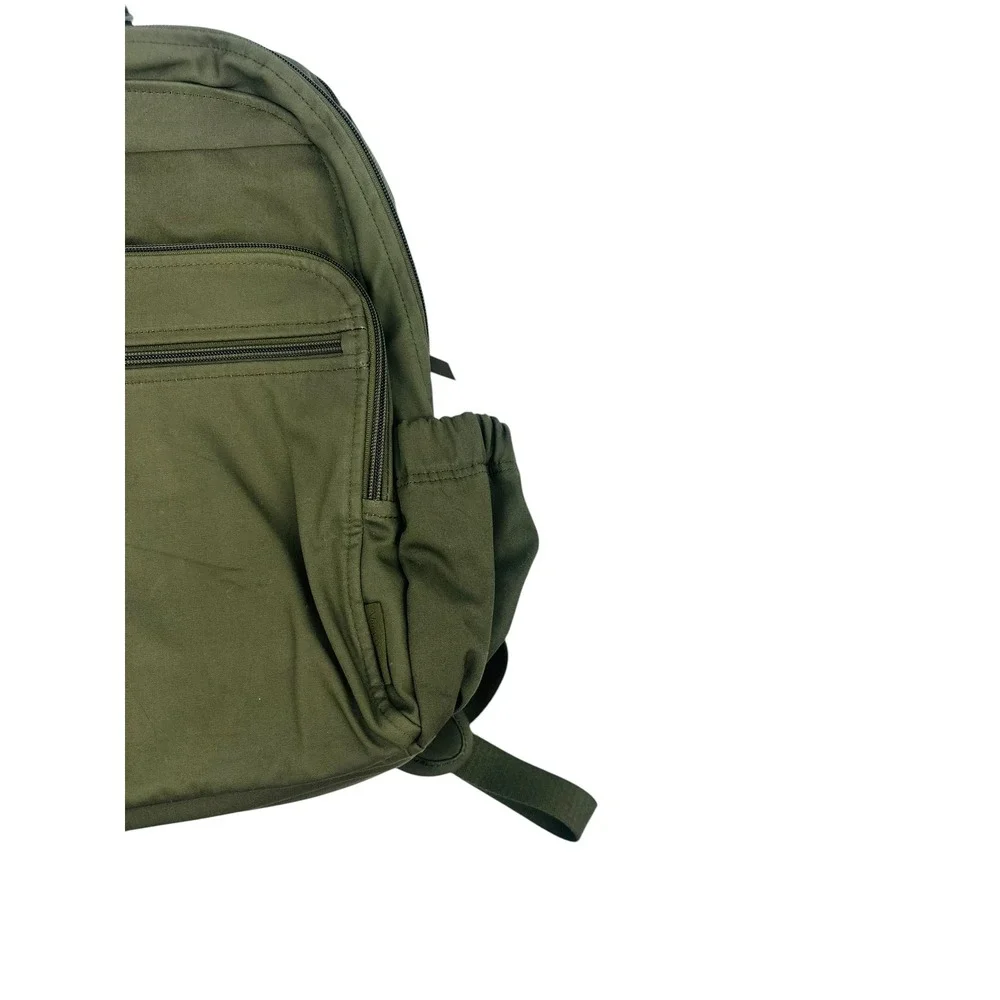 Vera Bradley Backpack Women Olive Green Utility Multi Pocket Diaper Bag Travel